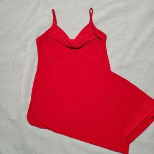 bebe 90s Red Style Spaghetti Strap Slip Maxi Dress